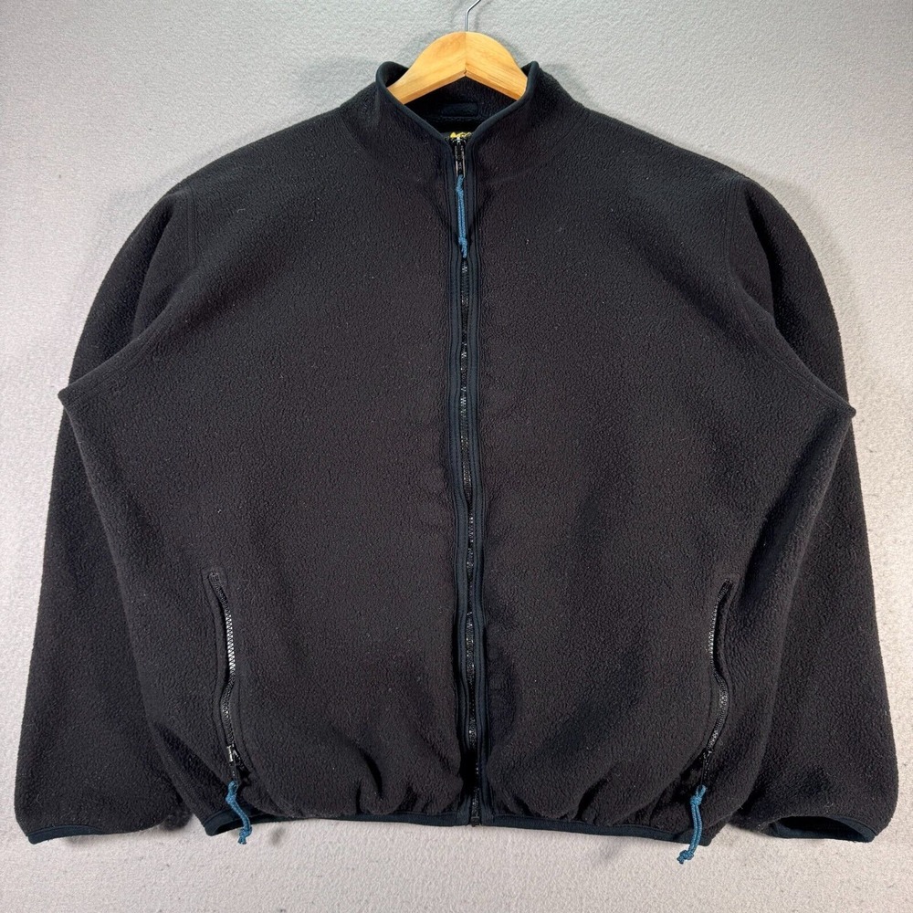 Vintage REI‎ Polartec Fleece Jacket Mens XL Black Comfort Outdoor Recreational